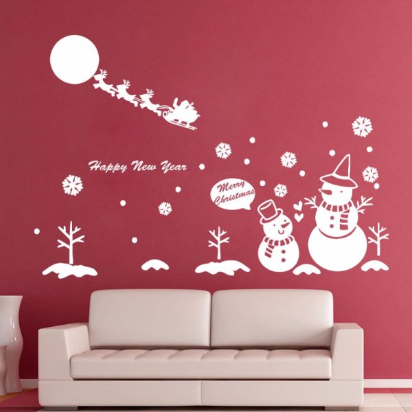 Украшение стены на новый год