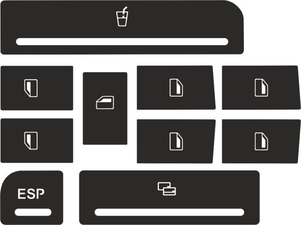 Знаки на кнопках панели автомобиля