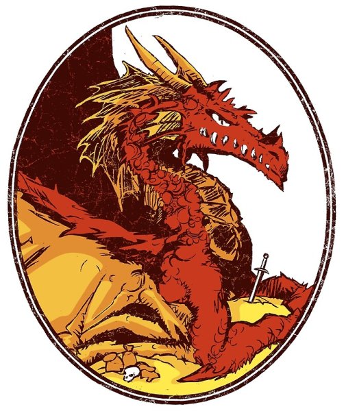 Наклейка 1988 с красным драконом