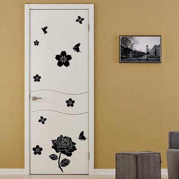 Декор наклейки на мебель черно белая