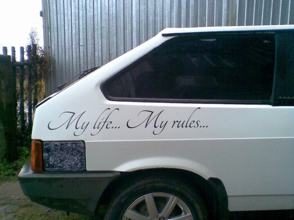 Наклейки на авто my Life my Rules
