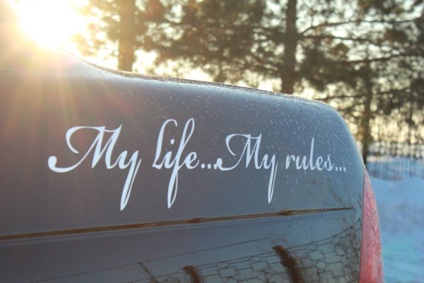 Наклейки на авто my Life my Rules