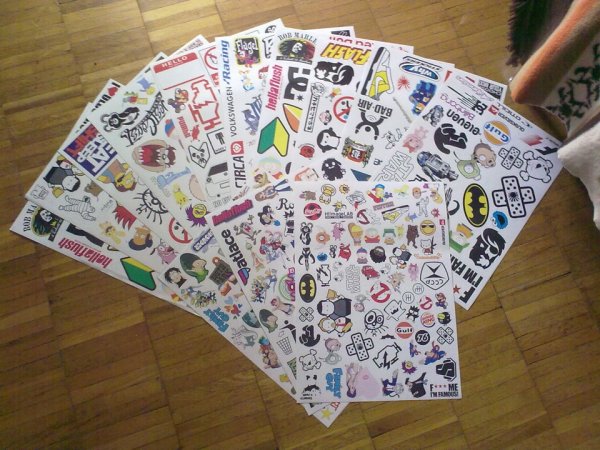 Наклейки из пергамента и скотча