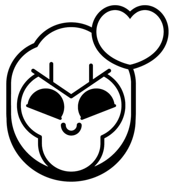 Эмодзи Браво старс черно белые