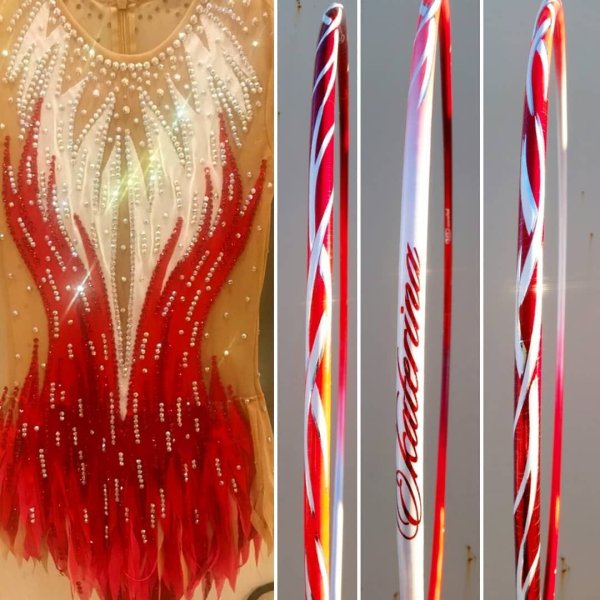 Украшение обруча для художественной гимнастики