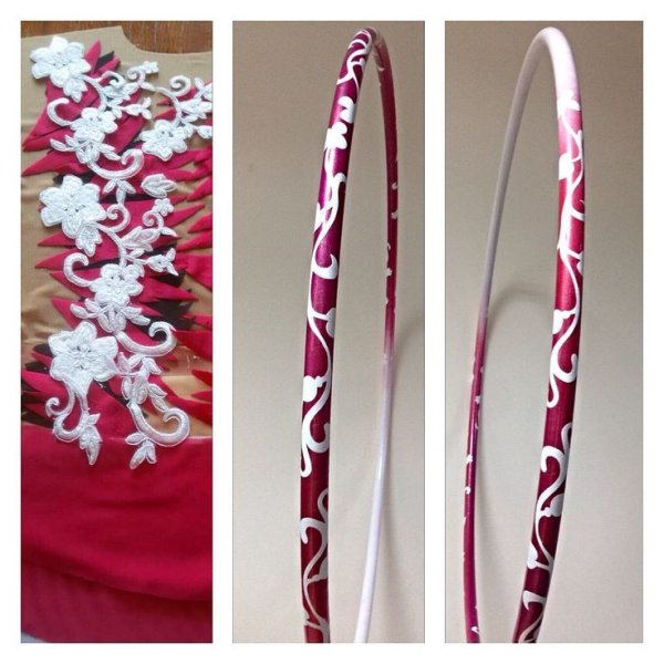 Обмотка обруча черный и бирюза