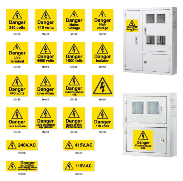 Предупреждающие надписи на электрощитах