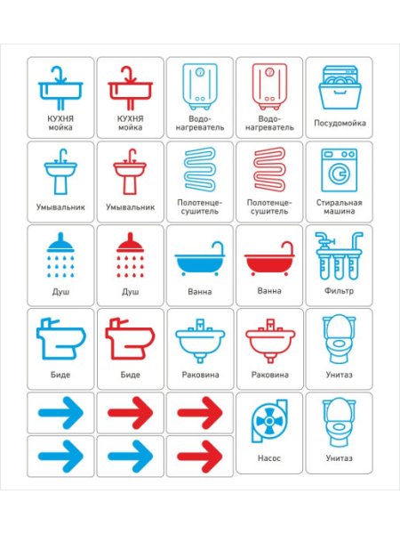 Наклейки сантехника и отопление