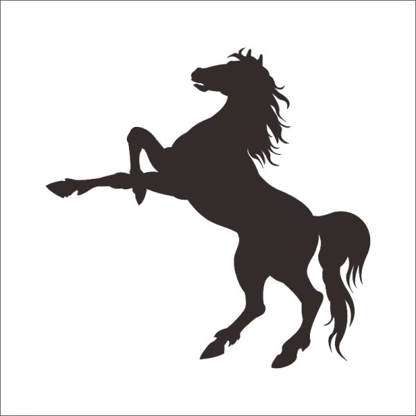 Лошади наклейки черно белые
