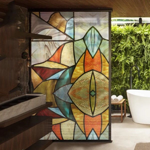 Наклейка на окно витраж