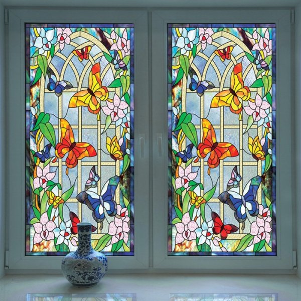 Витражные наклейки на окна