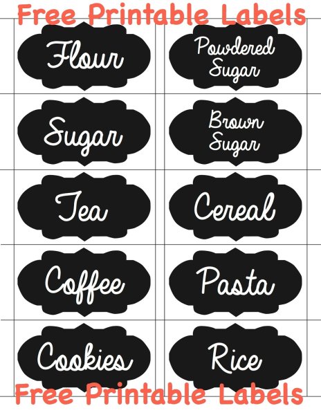 Надписи на баночки для кухни черно-белый