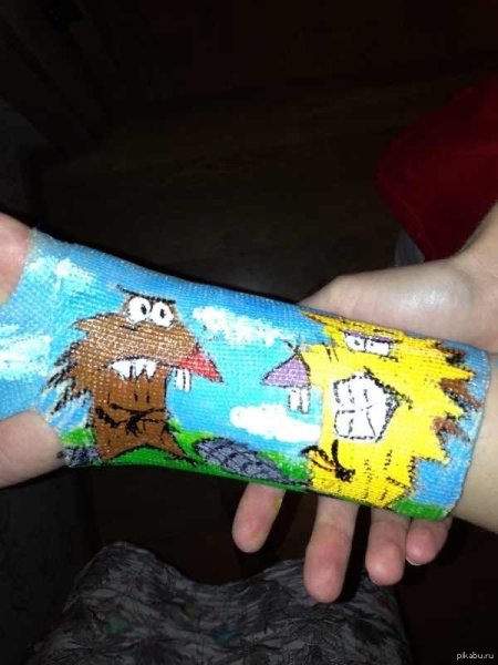 Разрисованный гипс детский