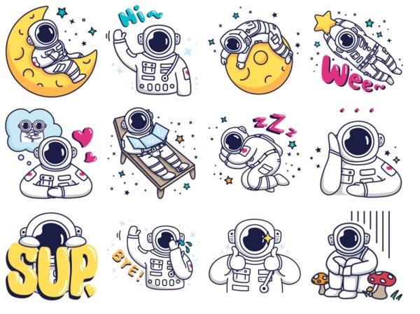 Стикеры для ЛД космос