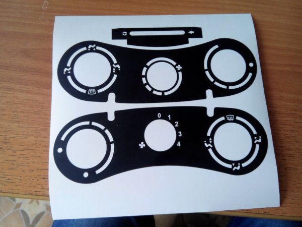 Наклейка на блок управления печкой Калина 1