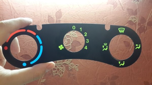 Шкалы блока управления отопителем Гранта