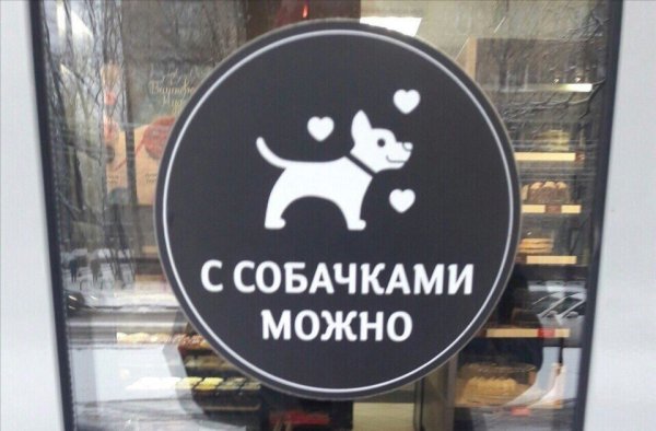 Табличка можно с собаками