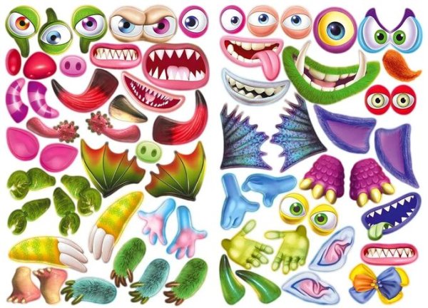 Собери своего чудика наклейки всех персонажей