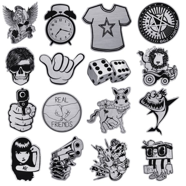 Стикеры чёрно белые