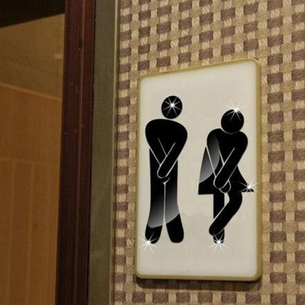 Наклейка на дверь туалета