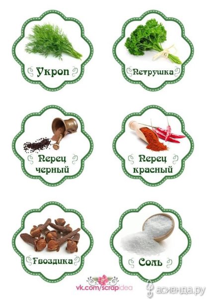 Наклейки на баночки для специй