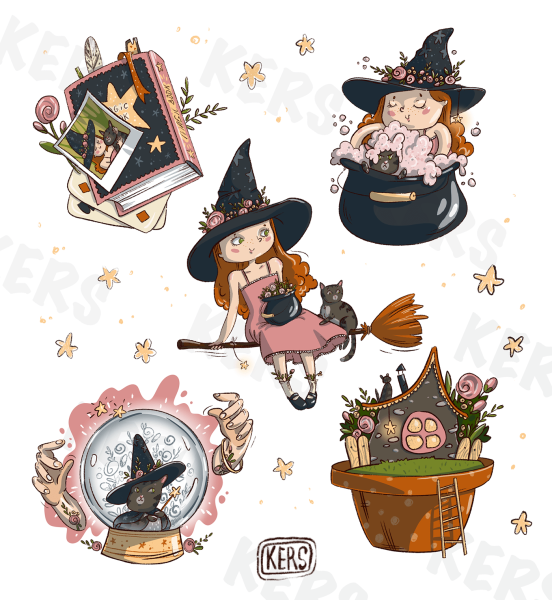 Стикеры ведьмочки