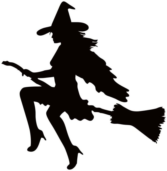 Наклейка ведьмочка на метле