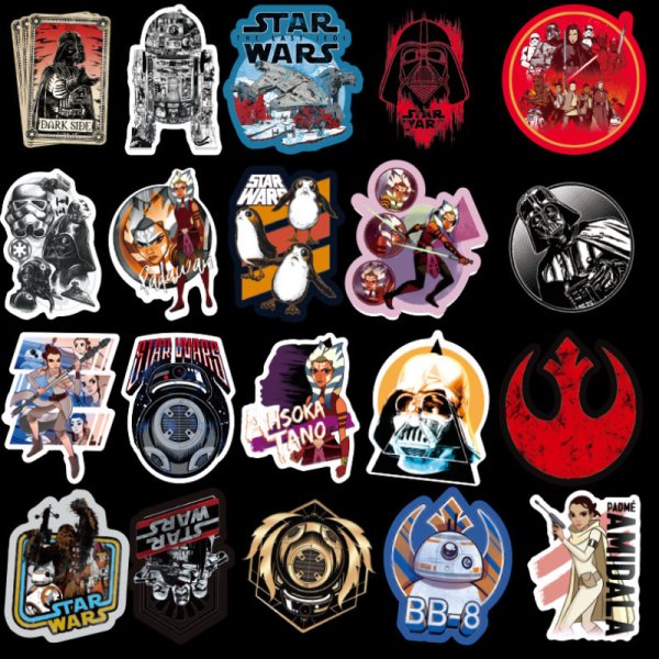 Черные наклейки Звездные войны