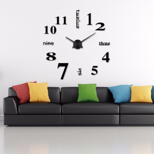 Часы наклеенные на стену