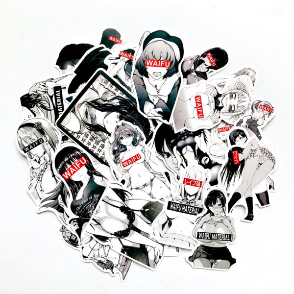Наклейки аниме waifu
