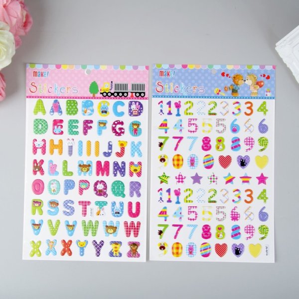 Буквы с наклейками