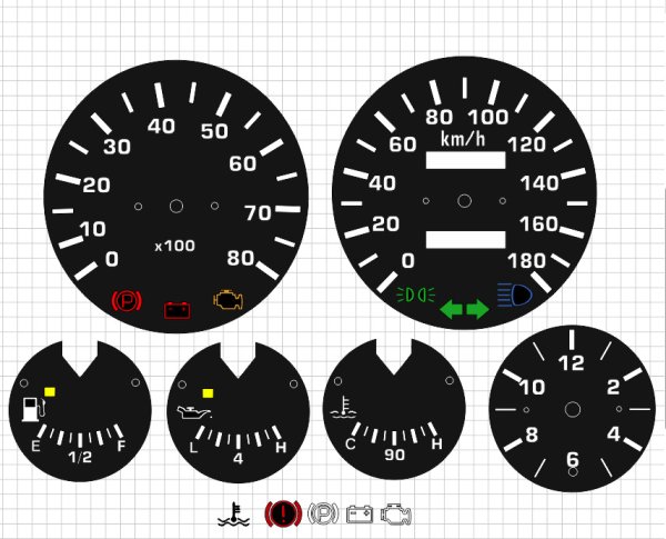Шкалы приборов 2106