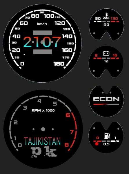 Шкалы приборной панели ВАЗ 2107