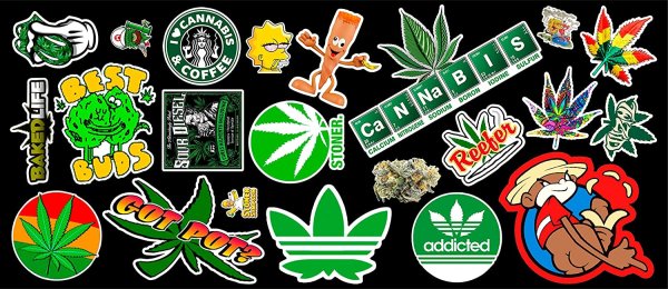Стикеры наклейки конопля