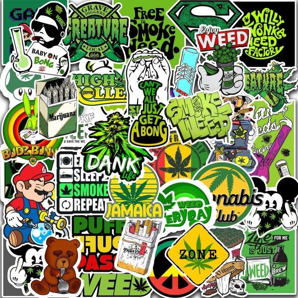 Наклейки марихуана
