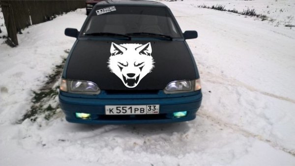 ВАЗ 2114 черная тонированная с наклейками