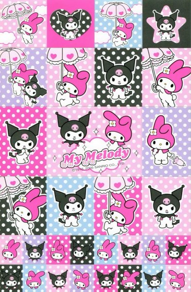 Kuromi hello Kitty Стикеры