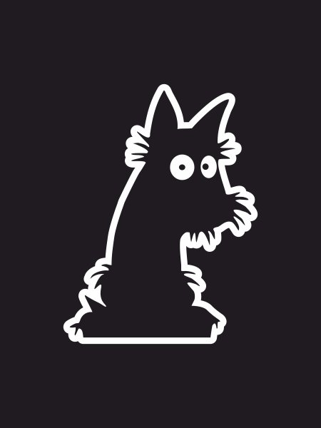 Черный пес стикер