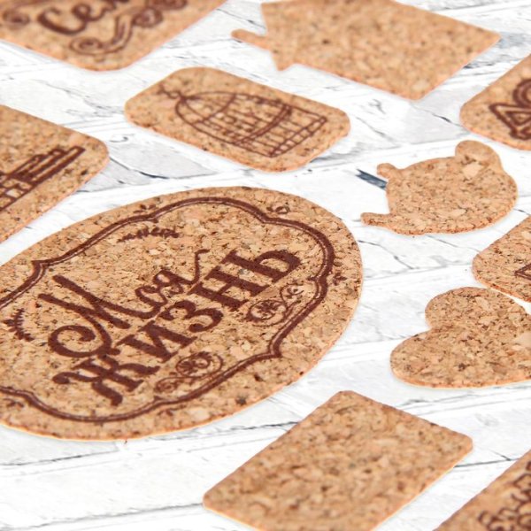 Для скрапбукинга пробковые наклейки