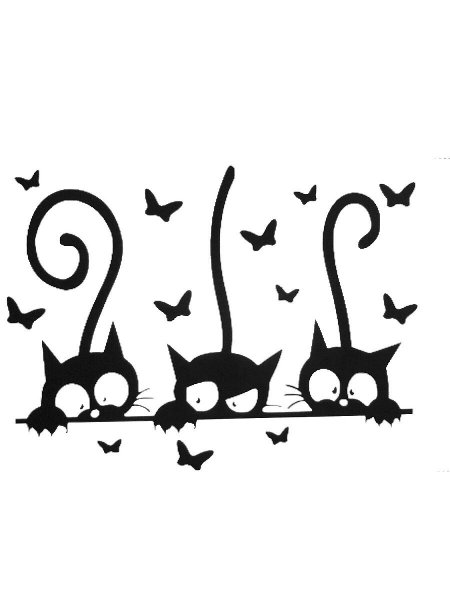 Наклейка интерьерная, кот