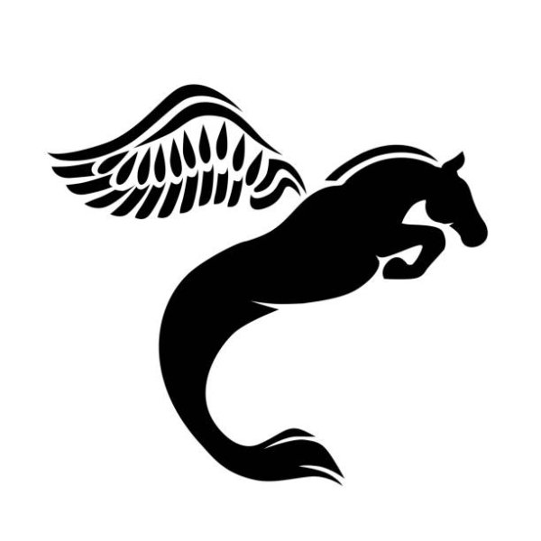 Гиппокампы силуэт