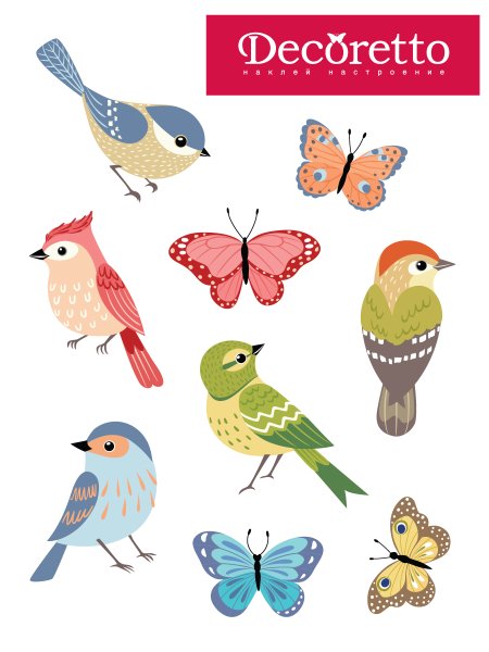 Птицы (с наклейками)