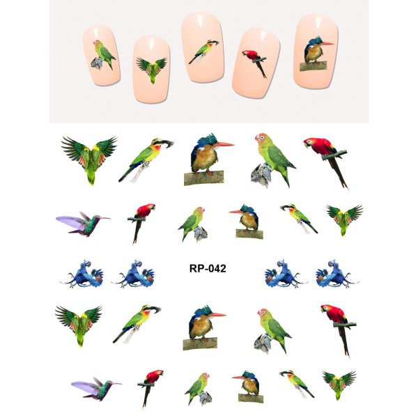 Наклейки на ногти птицы