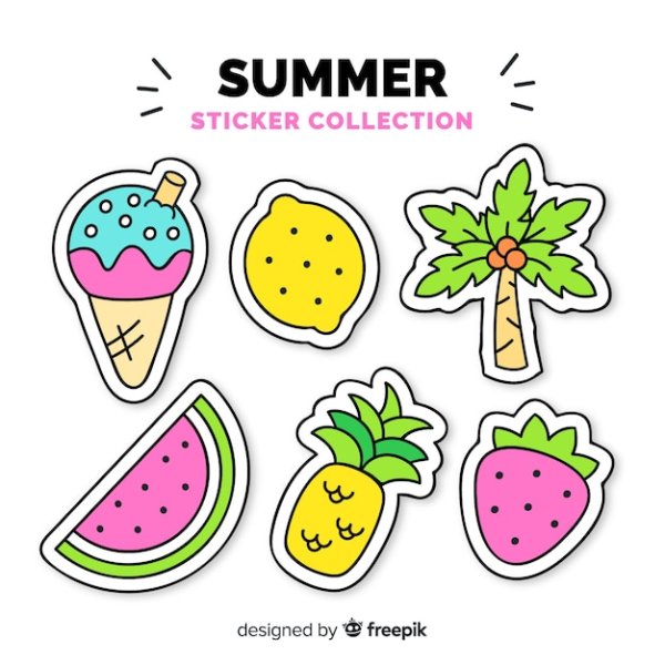 Летние Стикеры для срисовки