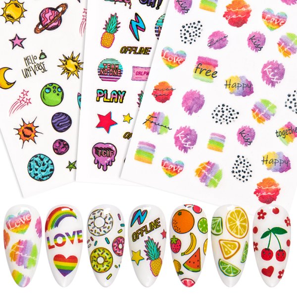 Летние наклейки на ногти