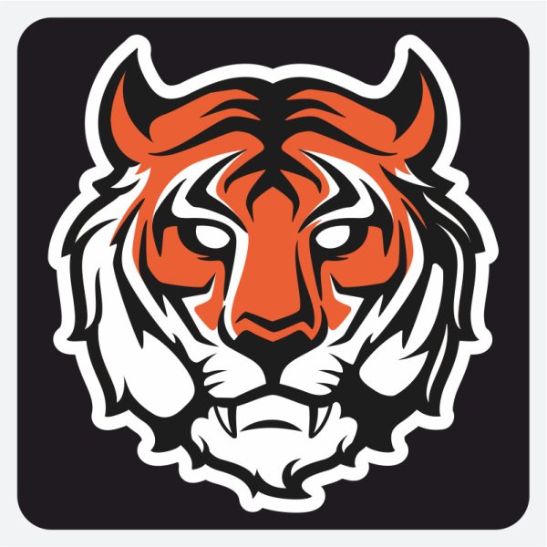 Тигр арт стикер