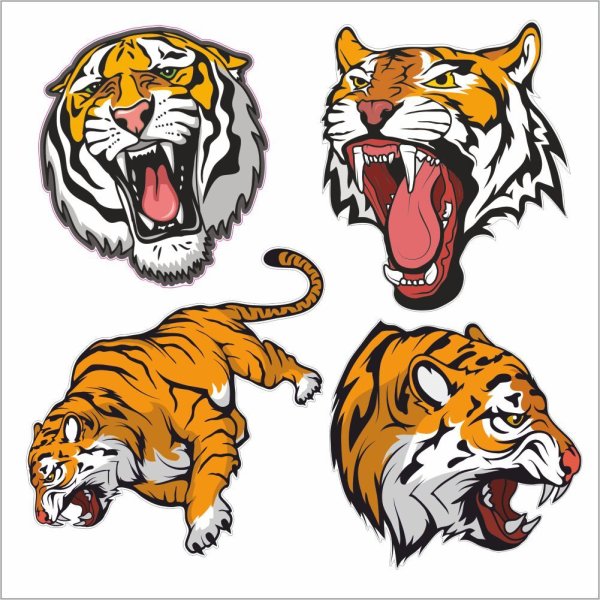 Наклейка голова тигра