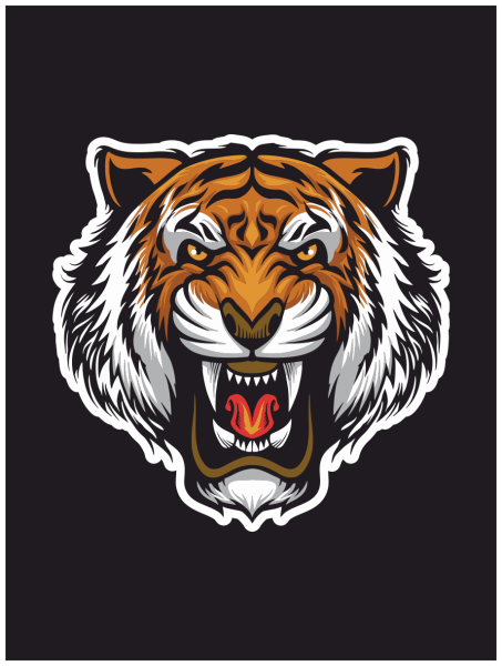 Наклейка на авто голова тигра