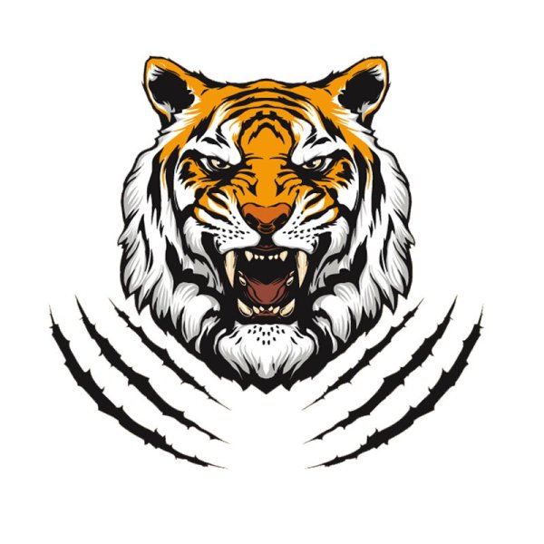 Наклейка тигр с когтями