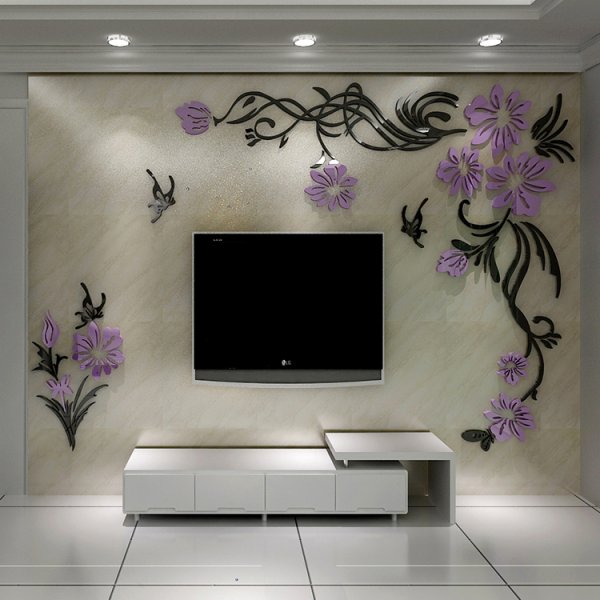 Декор стены под телевизор